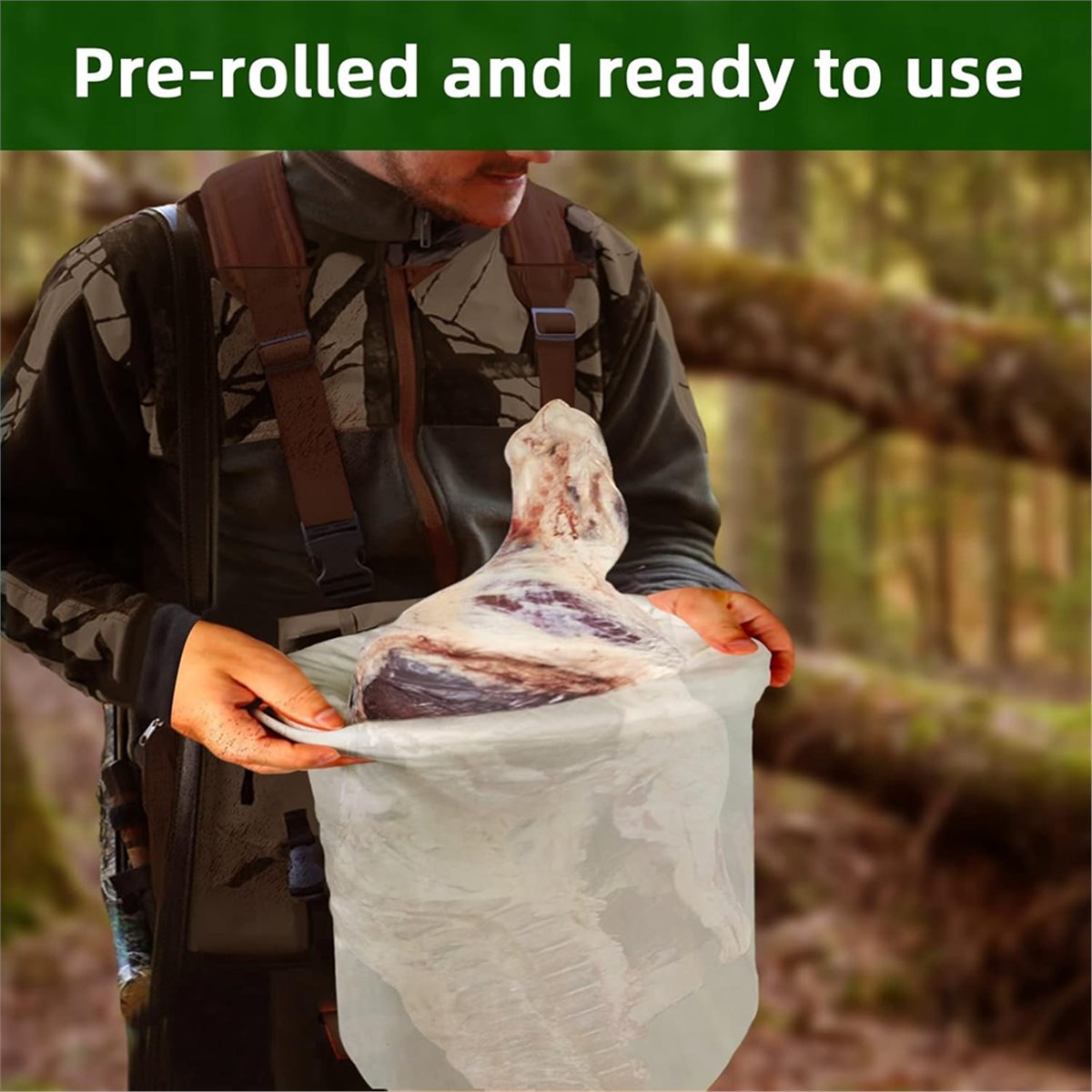 Game Bag Meat Hunting - AB09 Wildbeutel, 5er-Pack gerollte, strapazierfähige Viertelbeutel,
