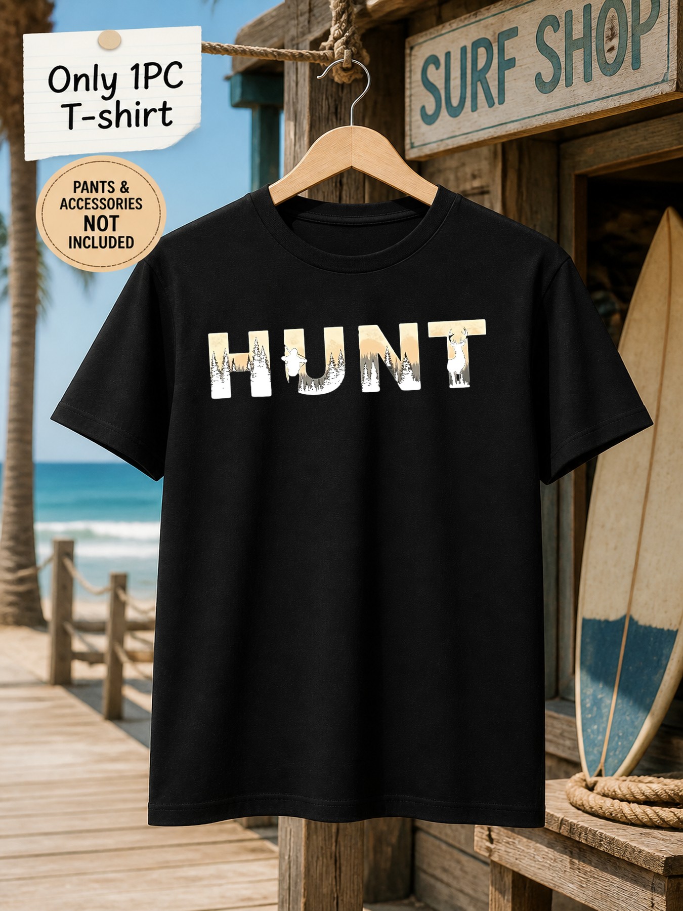 Outdoor Hunting Graphic Tees - 1 Stück Herren Grafik-T-Shirt mit Jagdmotiv,