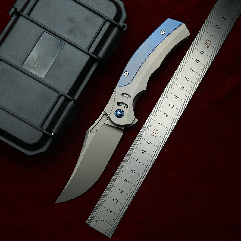 Knife Hunting Fixed Blade - LEMIFSHE F05 RattleSnake Klappmesser mit Titan-Griff