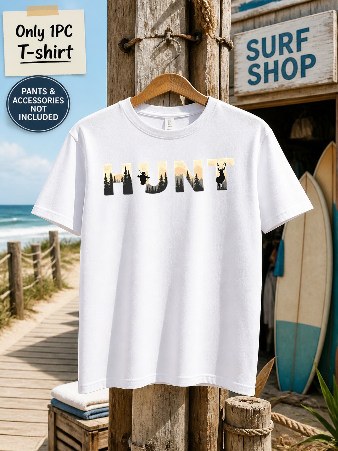 1 Stück Herren Grafik-T-Shirt  – Outdoor Hunting Graphic Tees Bewertung und Preis